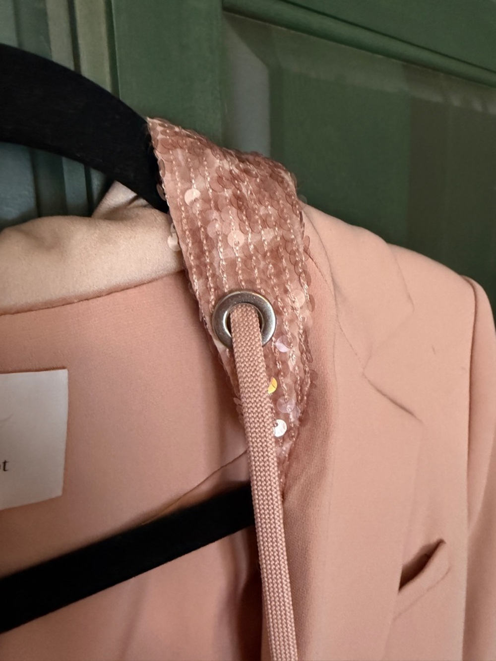 Cinque a Sept Women's Khloe Sequin Pink Hooded Blazer 2 Hoodie - Picture 5 of 8